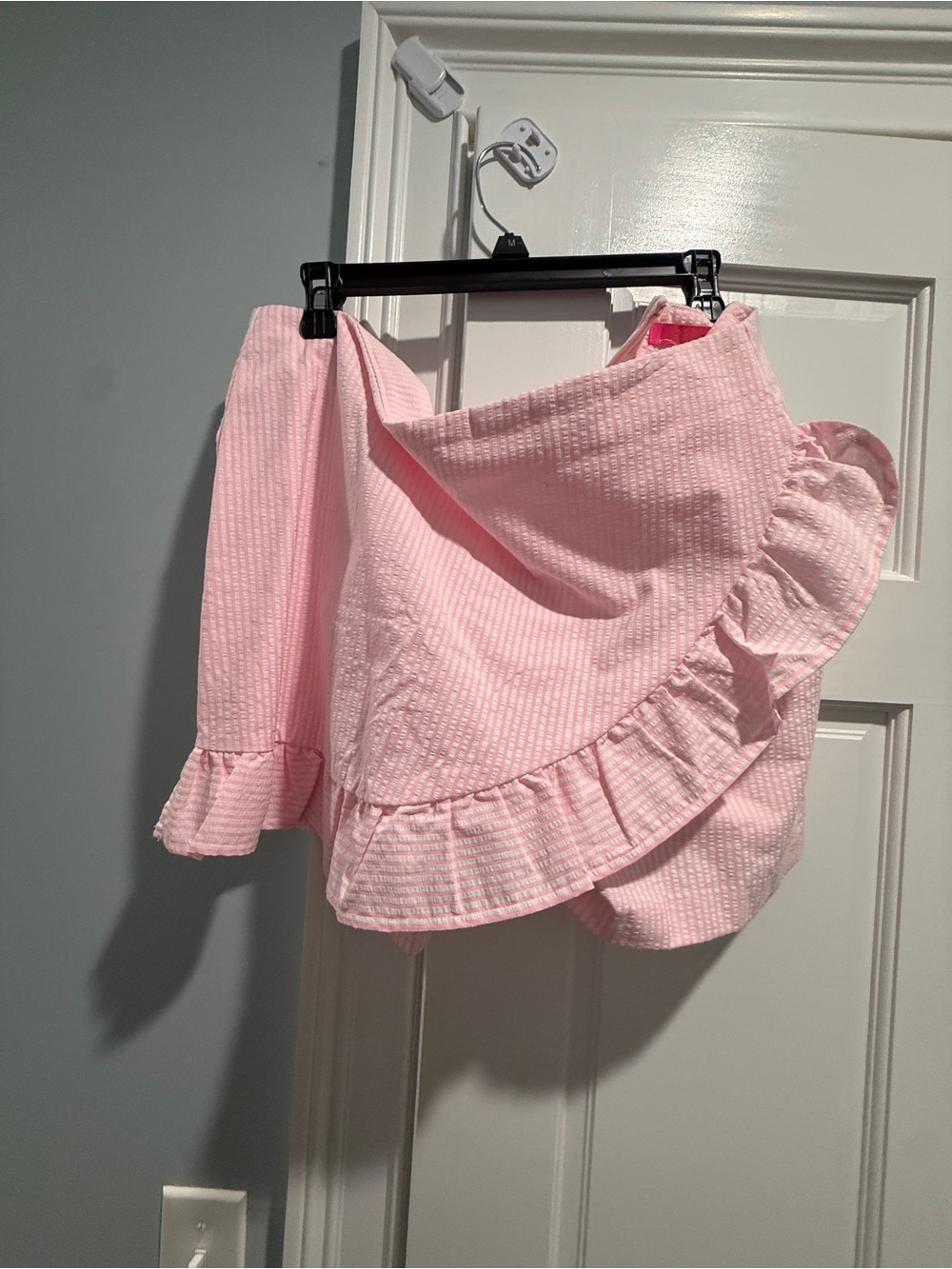 Lilly Pulitzer Light Pink Asymmetrical Ruffle Wrap Skirt
